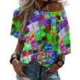 thumbnail image 1 of Psychedelic Planet Disco Ball Lotus Leaf Neck Women'S T-Shirt Cute Elegant Tops Tees Long Sleeve T-Shirts Casual Shirts, 1 of 3