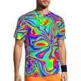 thumbnail image 1 of Psychedelic Print T-Shirt Male Groovy Flower Power Street Style Gym T-Shirts Fast Dry Summ, 1 of 5
