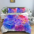 thumbnail image 1 of Psychedelic Purple Floral Duvet Cover Exotic Lotus Feather Bohemian Mandala for Children Women Gift Bedroom rations, 1 of 5