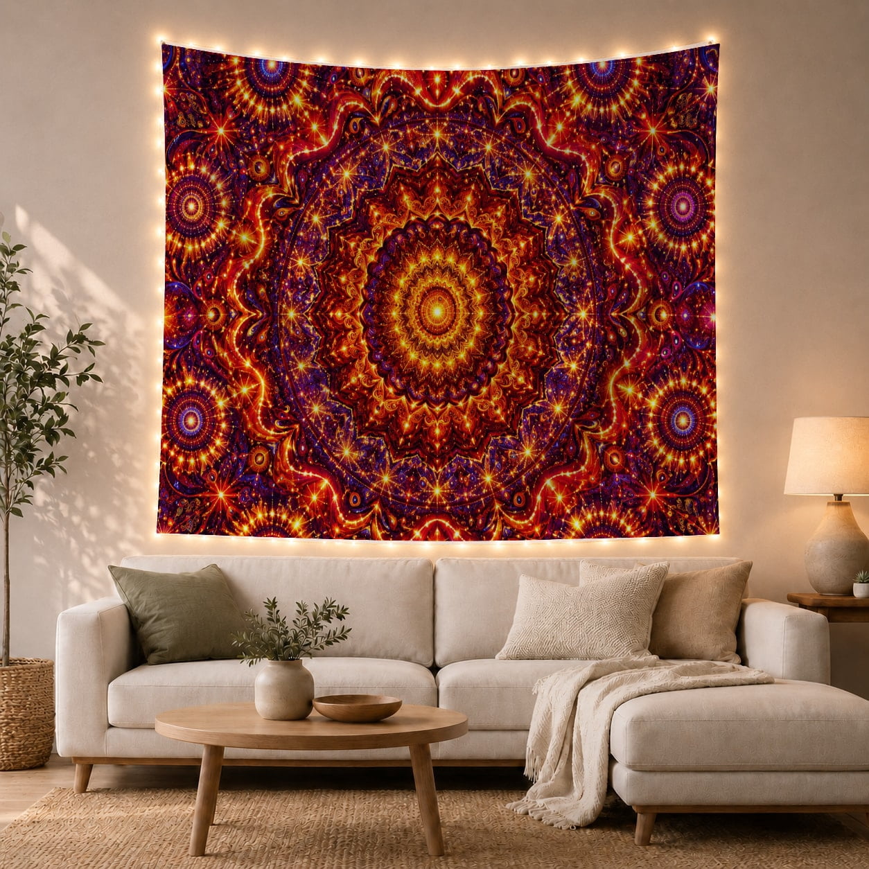 Abstract Radiating Patterns Psychedelic Radiating Mandala in Cosmic Burst, Energetic Bohemian ...