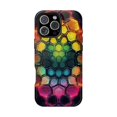 thumbnail image 1 of Psychedelic Rainbow Hexagon Ferrofluid Abstract Phone Case with iPhone 11 to 17 Pro Max, 1 of 2
