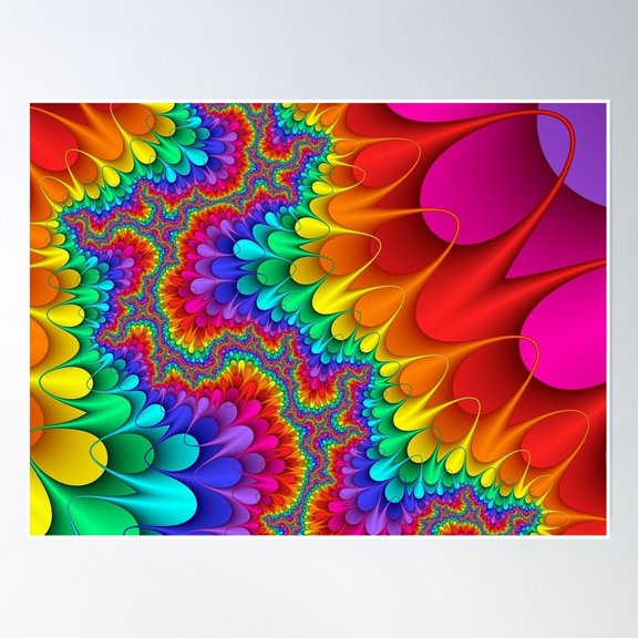 Psychedelic Rainbow Splash Poster Wall Art, Modern Wall Decor, 8x12 UNFRAMED