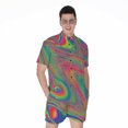 thumbnail image 1 of Psychedelic Rave Short Sleeve Men'S Rompers, Psychedelic Casual Summer Jumpsuits Outfit, 1 of 4