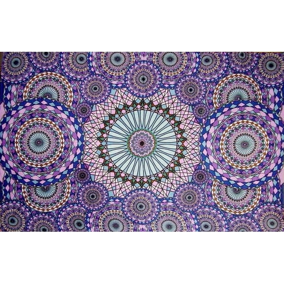 Psychedelic Ring of Water Cotton Wall Hanging 90" x 60" Single Multi Color