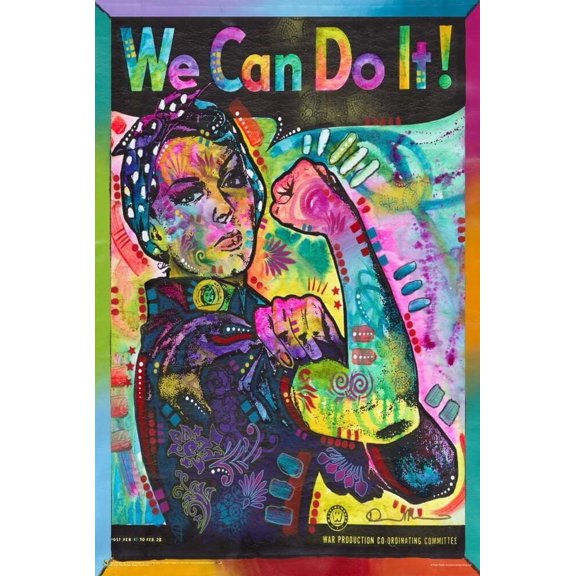 Psychedelic Rosie the Riveter by Dean Russo Poster 24" x 36"
