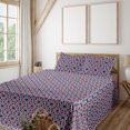 thumbnail image 1 of Ambesonne Psychedelic Fitted & Flat Sheet with Sham 3 Pcs Set, Trippy Blossoming Boho, Twin, Dark Lavender Hot Pink, 1 of 5