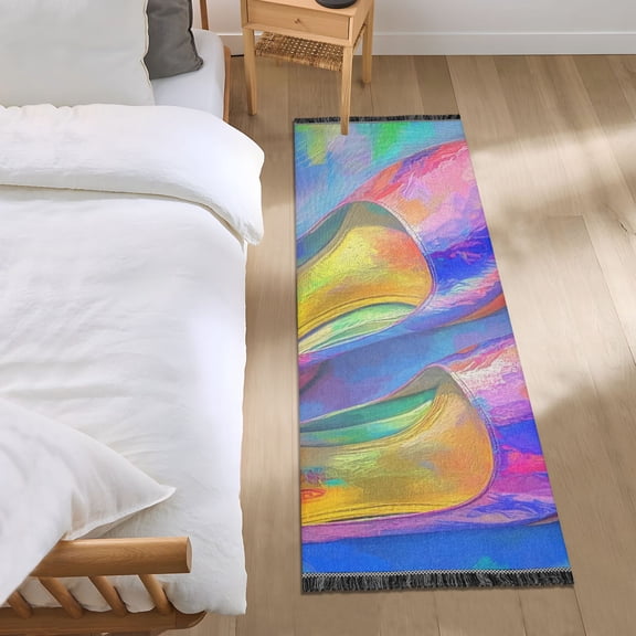 Psychedelic Shoes Bedroom Runner Rug 2'x 6' Non Slip Carpet Indoor Home Area Rug Living Room