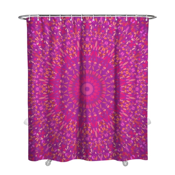 Psychedelic Shower Curtain for Bathroom 72x84 Inch, Trippy Dreamy Abstract Mandala Pattern, Waterproof Machine Washable Fade-Resistant Fabric with Rust-Proof Hooks Included