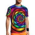 thumbnail image 1 of Psychedelic Sixties T Shirt Men Hippie Style Vintage Gym T-Shirts Quick Dry Summer Harajuk, 1 of 5