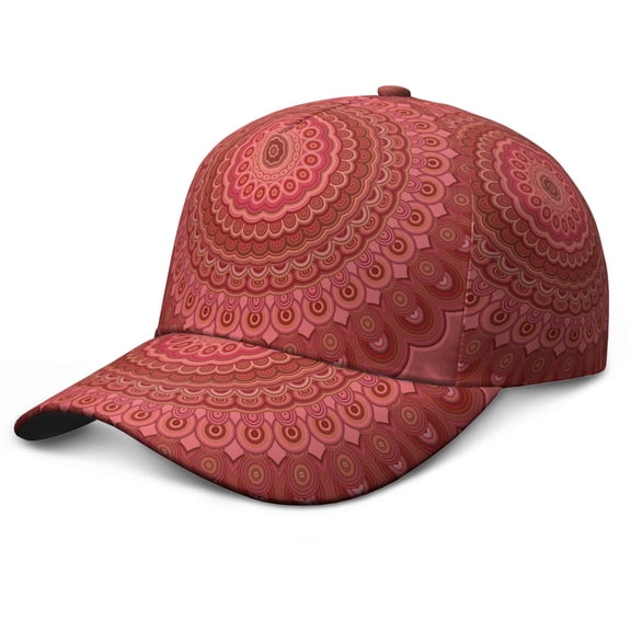 Psychedelic Snapback Hat - Indian Ornament Fantasy Design Sun Protection Cap for Emotional Energy