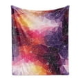 thumbnail image 1 of Psychedelic Soft Flannel Fleece Blanket, Poly Art Style Geometric Fractal Triangles Abstract Gradient Tones Illustration, Cozy Plush for Indoor and Outdoor Use, 50" x 70", Multicolor, by Ambesonne, 1 of 5