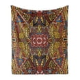 thumbnail image 1 of Psychedelic Soft Flannel Fleece Blanket, Retro Old-Fashion Doodle Effect Tribal Theme Pattern Hippie Funky Art Picture, Cozy Plush for Indoor and Outdoor Use, 70" x 90", Multicolor, by Ambesonne, 1 of 6