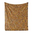 thumbnail image 1 of Psychedelic Soft Flannel Fleece Throw Blanket, Abstract Hallucinatory Plasma Shapes with Eastern Marbleized Print, Cozy Plush for Indoor and Outdoor Use, 50" x 60", Orange Brown, by Ambesonne, 1 of 5