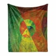 thumbnail image 1 of Psychedelic Soft Flannel Fleece Throw Blanket, Abstract Surreal Fractal Dreamlike Fantasy Harmony of Color Theme, Cozy Plush for Indoor and Outdoor Use, 50" x 70", Green Yellow, by Ambesonne, 1 of 6