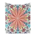 thumbnail image 1 of Psychedelic Soft Flannel Fleece Throw Blanket, Hand Sketch Geometric Artwork Blooming Flower Abstraction with Many Colors, Cozy Plush for Indoor and Outdoor Use, 70" x 90", Multicolor, by Ambesonne, 1 of 6