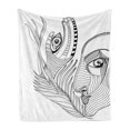 thumbnail image 1 of Psychedelic Soft Flannel Fleece Throw Blanket, Trippy Abstract Surreal Human Faces Tattoo Style Artwork Print, Cozy Plush for Indoor and Outdoor Use, 50" x 70", Black Grey, by Ambesonne, 1 of 6