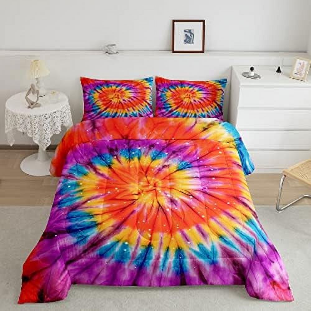 Psychedelic Spiral Bedding Set Watercolor Swirl Bohemian Down Comforter