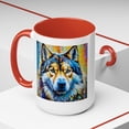 thumbnail image 1 of Psychedelic Style Alaskan Malamute Coffee Mug, 11oz, 15oz, two-toned, 1 of 6