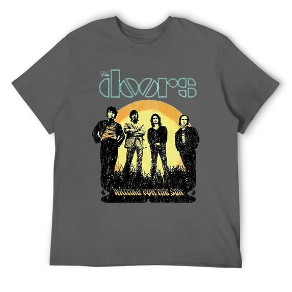 Psychedelic Sun Graphic Tee, Vintage 60s Rock Band Inspired, Retro Music Lover Apparel Dark Gray-style 2XL