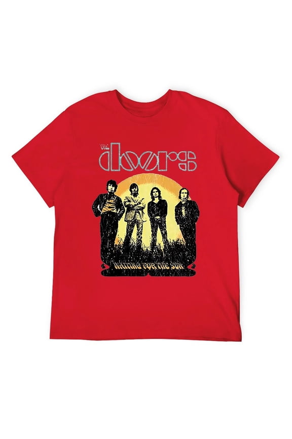 Psychedelic Sun Graphic Tee, Vintage 60s Rock Band Inspired, Retro Music Lover Apparel Red-style 2XL