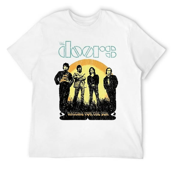 Psychedelic Sun Graphic Tee, Vintage 60s Rock Band Inspired, Retro Music Lover Apparel White-style 4XL