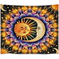 thumbnail image 1 of Psychedelic Sun and Moon Tapestry Colorful Celestial Mandala Wall Hanging Trippy Cosmic Art Boho Hippie Home Decor 30x40 Inch, 1 of 6