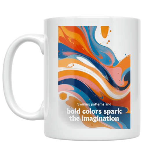 Psychedelic Swirl Art Design - Retro Art Enthusiast - 11 oz Ceramic Coffee Mug