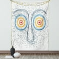 thumbnail image 1 of Psychedelic Tapestry, Confused Man Portrait Human Face with Large Hypnotic Eyes Trance Hand Drawn, Wall Hanging for Bedroom Living Room Dorm Decor, 40W X 60L Inches, Multicolor, by Ambesonne, 1 of 5
