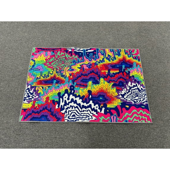 Psychedelic Tapestry Rug, Salon Rug, Modern Rug, Psychedelic Abstract Rug, Personalized Rugs, Psychedelic Rugs, Stair Rugs, Colorful Rugs, 5.2'x7.5' - 160x230 cm