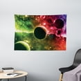 thumbnail image 1 of Psychedelic Tapestry, Space Universe Cosmos Galaxy Nebula Stars and Planets in Trippy Tones Image, Wall Hanging for Bedroom Living Room Dorm Decor, 60W X 40L Inches, Magenta Green, by Ambesonne, 1 of 2