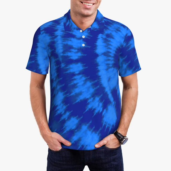 Psychedelic Tie Dye Casual T-Shirts Color Swirl Print Polo Shirt Men Vintage Shirt Summer