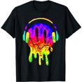 thumbnail image 1 of Psychedelic Tie Dye Melting Smile Face With Headphones T-Shirt, 1 of 5