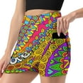 thumbnail image 1 of Psychedelic Trippy Colorful Hippy Art Women's Shorts Non-Slip Single Pocket A-line Trouser Skirt Summer Shorts Casual Shorts for Women, 1 of 7