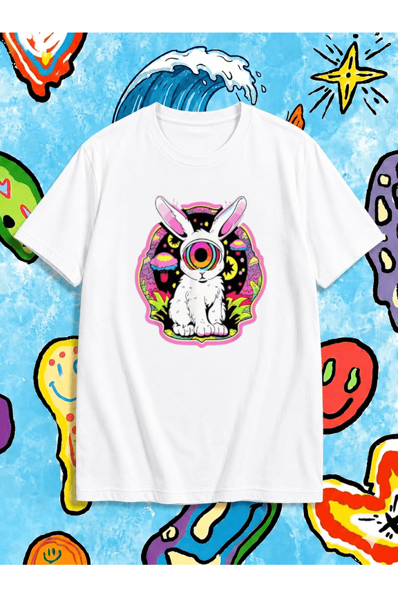 Psychedelic Trippy Rabbit Eye T-Shirt, for men & women, S-5XL