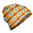 thumbnail image 1 of Psychedelic Unisex Beanie, Colorful Fluid Motif, Hiking Outdoors, Vermilion Yellow and Sky Blue, by Ambesonne, 1 of 1