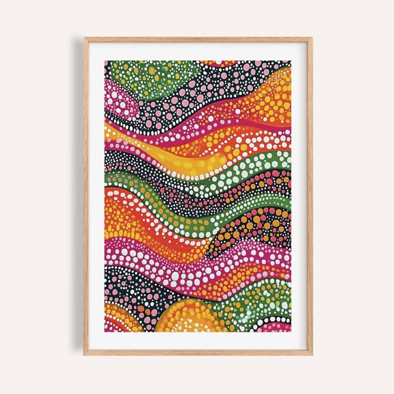 Psychedelic Wave Abstract Poster, Unframed Paper Poster 16x20in