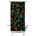 thumbnail image 1 of Psychedelic Weed Boho Shower Curtain with Waterproof Fabric, Featuring Weed Leaf, Minimalist Cannabis, and Tie Dye Weed Patterns, Includes 6 Hooks for Easy Hanging, 1 of 5