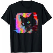 Psychedelic Weirdcore Cat Vaporwave Aesthetic Trippy T-Shirt