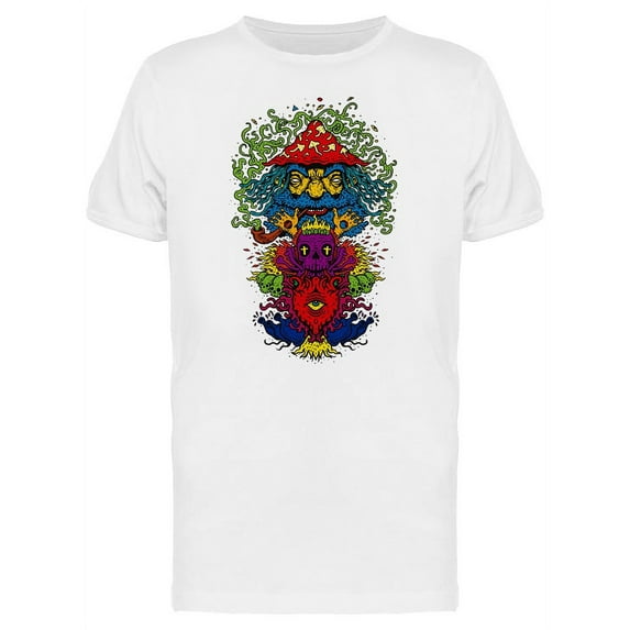 Psychedelic Wizard Hat Mushroom T-Shirt Men -Image by Shutterstock, Male XX-Large