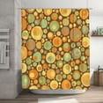 thumbnail image 1 of Psychedelic Yellow Circles Rounds Pattern Shower Curtain, Waterproof Bath Curtains for Bathroom Decorations, 72 x 72 inches, 1 of 7