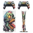 thumbnail image 1 of Psychedelic Zombie Skull Print PS5/PS5 Pro/PS5 Slim Digital Disc Skin Sticker For Console And Controller Skins, 1 of 7