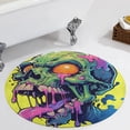 thumbnail image 1 of Psychedelic Zombie Skull Print Round Carpet Circle Rug Outdoor Patio Area Rug Washable Large Area Rugs Hallway Room Decor Fitness Mats, 1 of 8
