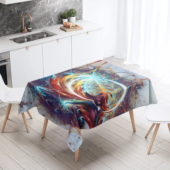 Psychedelic personalized printed tablecloth colorful abstract geometric restaurant table decoration and
