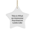 thumbnail image 1 of Psychiatrist Gifts from Friends, Inspirational This is What an Awesome Psychiatrist Looks Like Star Ornament for Christmas, 1 of 1