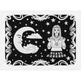 thumbnail image 1 of Psychic Bath Mat, Vintage Style Cartoon Monotone Layout Fortune Teller and Crescent Moon, Plush Bathroom Decor Mat with Non Slip Backing, 29.5" X 17.5", Charcoal Grey and White, by Ambesonne, 1 of 2