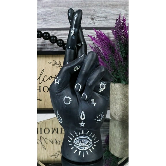 Psychic Fortune Teller Chirology Palmistry Hand Astrology Fingers Crossed Decor