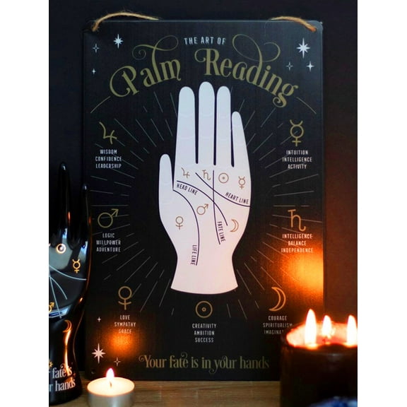 Psychic Fortune Teller Chirology Palmistry Palm Reading Metal Wall Sign Decor