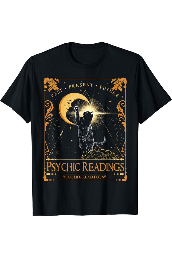 Psychic Readings Cat Fortune Teller Spiritual Reader T-Shirt Size S-5XL