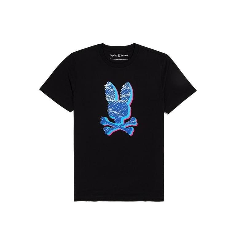 Psycho Bunny Men's Elgin Graphic Puff Print Tee Black/Blue
