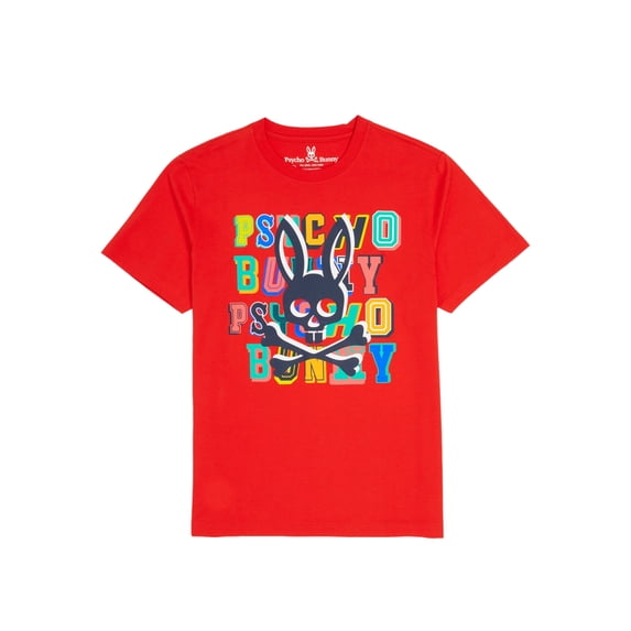 Psycho Bunny Fulton Printed Red Spice Men's Tee Shirt B6U870U1PC-RESRed SpiceXXXL